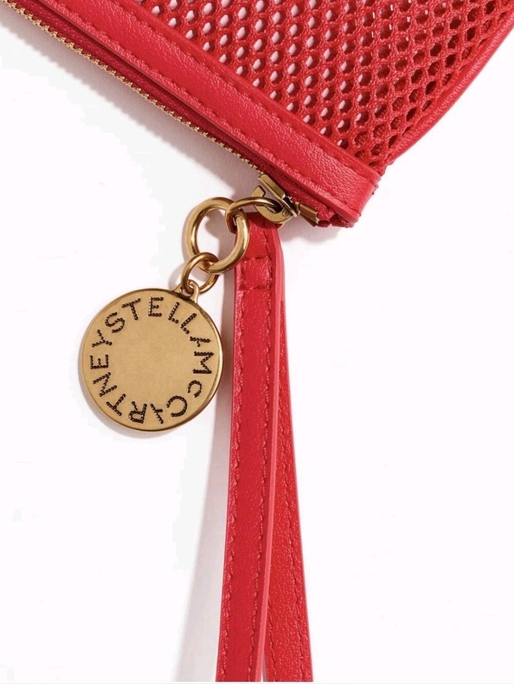 STELLA MCCARTNEY H&M Red Mesh Logo Bag And Purse Charm Keychain - Picture 7 of 14
